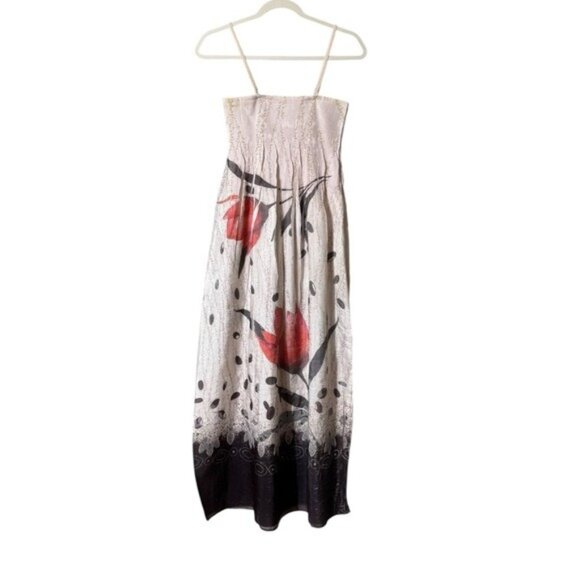Lapis Maxi SunDress One Size Artsy Fairycore Floral Whimsical Long Beach Coastal - Picture 1 of 7